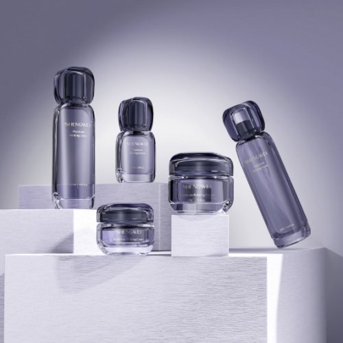 NEW arrival cosmetics luxury skincare beauty packaging set round cream glass bottle - Image 3