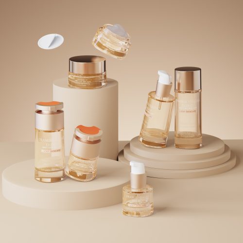 New cosmetics set container glass bottle brown glass bottle 50g can customize color SW136
