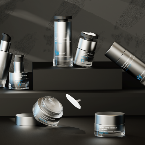 Alternative view of New cosmetics set container glass bottle brown glass bottle 50g can customize color SW136