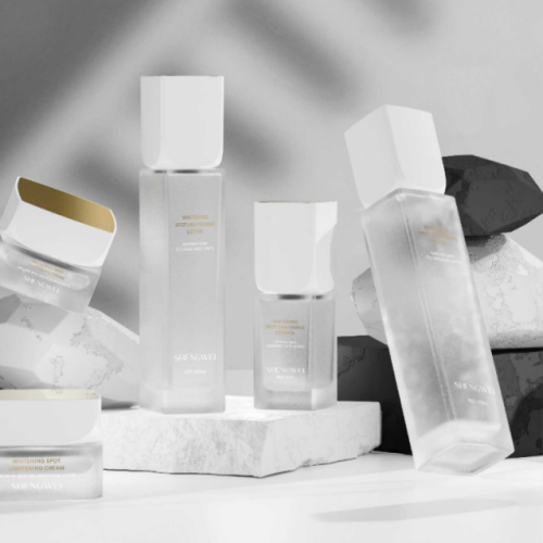 New square glass bottle set; cosmetics container; glass toner bottle; cream bottle. - Image 4