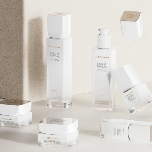 New square glass bottle set; cosmetics container; glass toner bottle; cream bottle. - Image 5