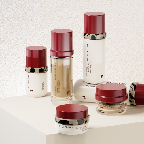 Alternative view of New cosmetics glass set; jar for cream; bottle for lotion; bottle for perfume.SW159