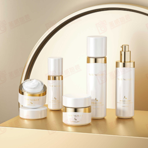 Custom color cosmetic luxury skincare beauty packaging set round cream glass jar131 - Image 3
