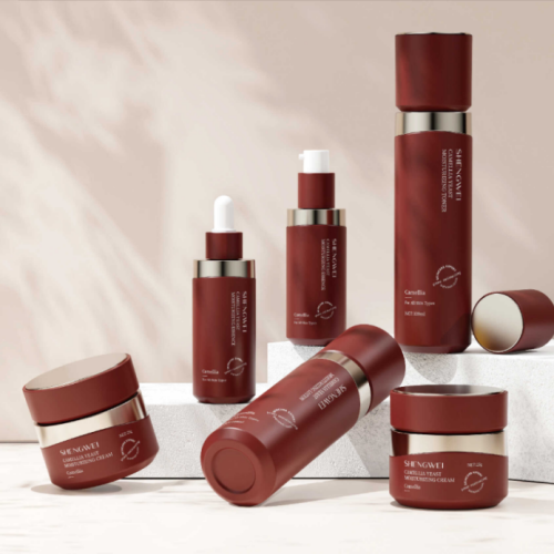 Custom color cosmetic luxury skincare beauty packaging set round cream glass jar131 - Image 4