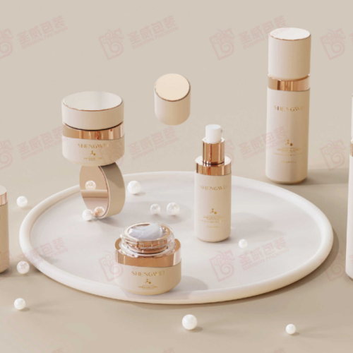 Alternative view of Custom color cosmetic luxury skincare beauty packaging set round cream glass jar131